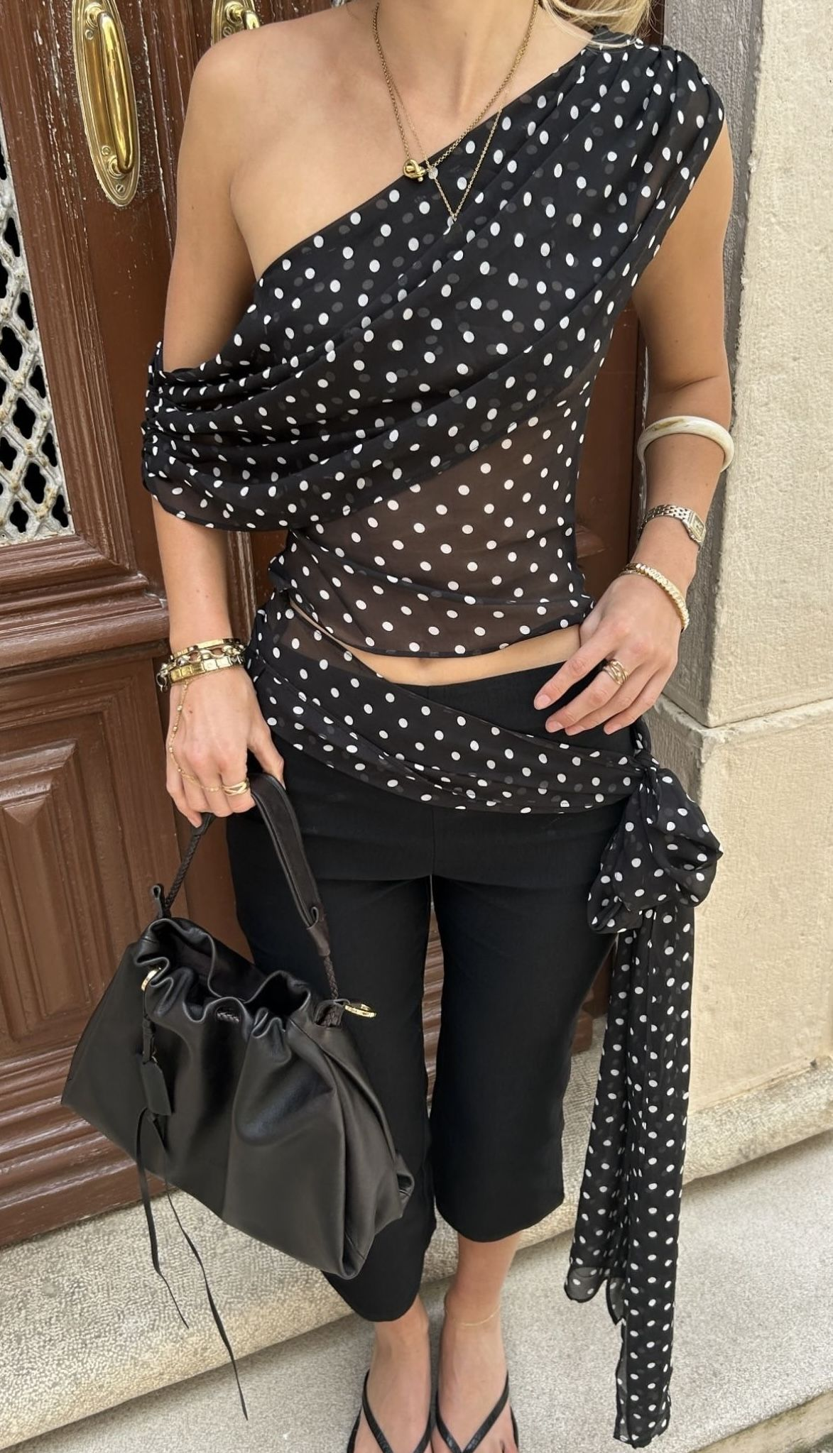 Sexy Polka-Dot-Tops, schickes, ärmelloses, schwarzes One-Shoulder-Crop-Top aus transparentem Mesh, T-Shirt, Sommerkleidung für Damen, Neu 2026
