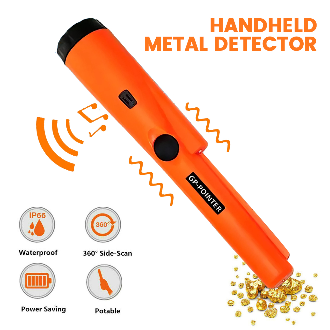 Treasure Hunter – détecteur de métaux portatif, pointeur, sonde, détecteur d'or, repérage, étanche, sensibilité réglable