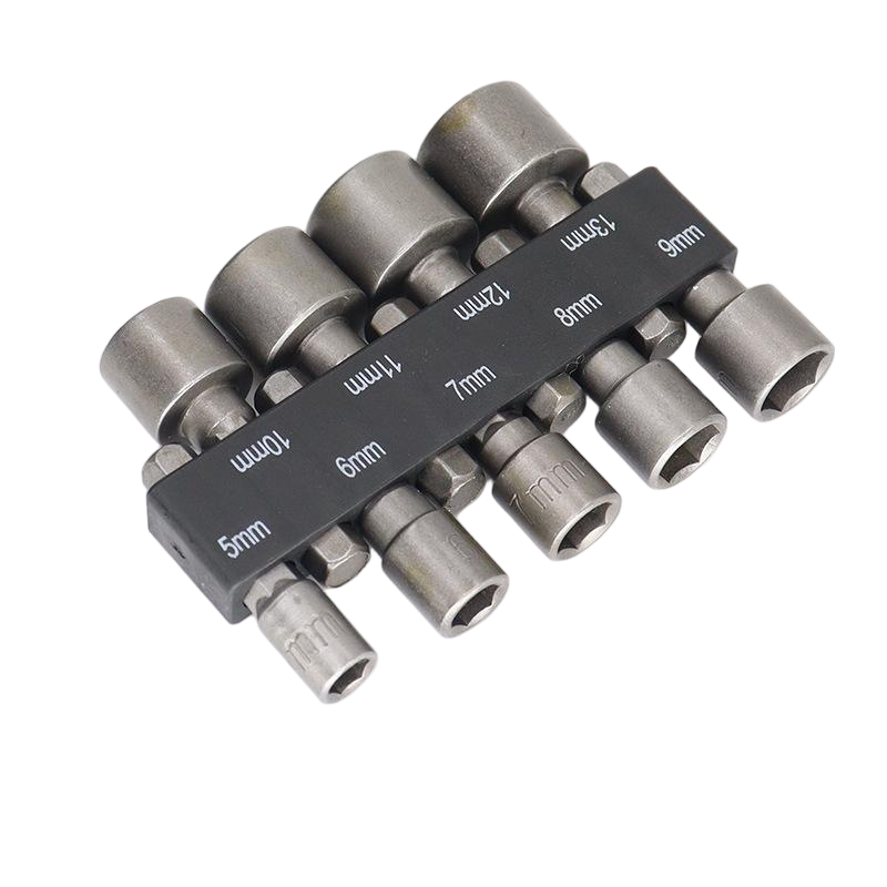 Juego de casquillos hexagonales de 5mm-13mm, 9 Uds., destornillador de tuerca, puntas, boquillas de manga, herramientas Schroevendraaier, llaves de tubo para reparación DIY