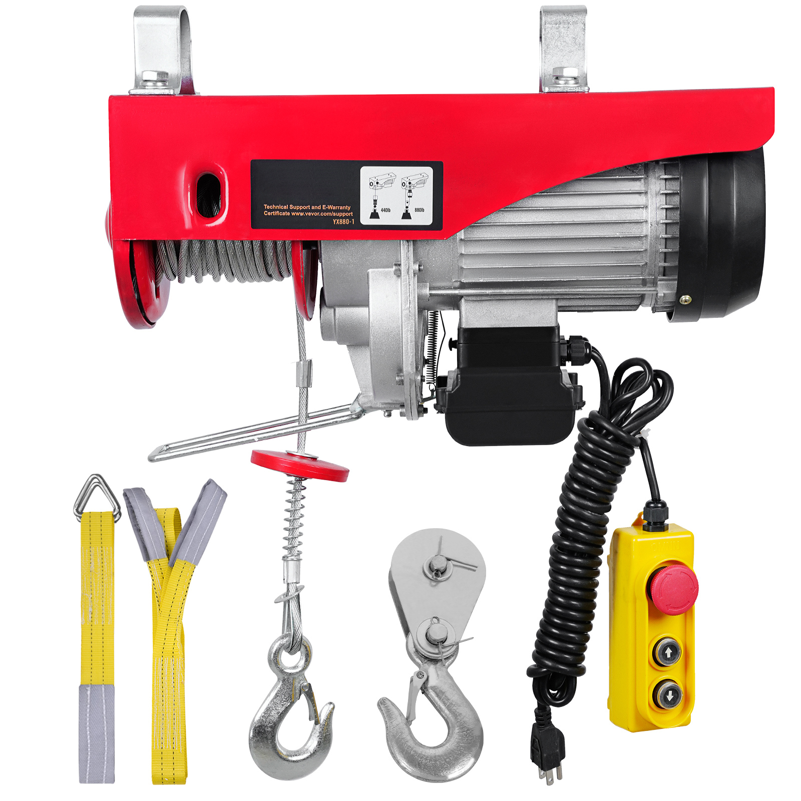 SucceBuy Polipasto eléctrico de 200-800 kg con control remoto inalámbrico/con cable de grúa de elevación cabrestante para elevador de garaje de barco