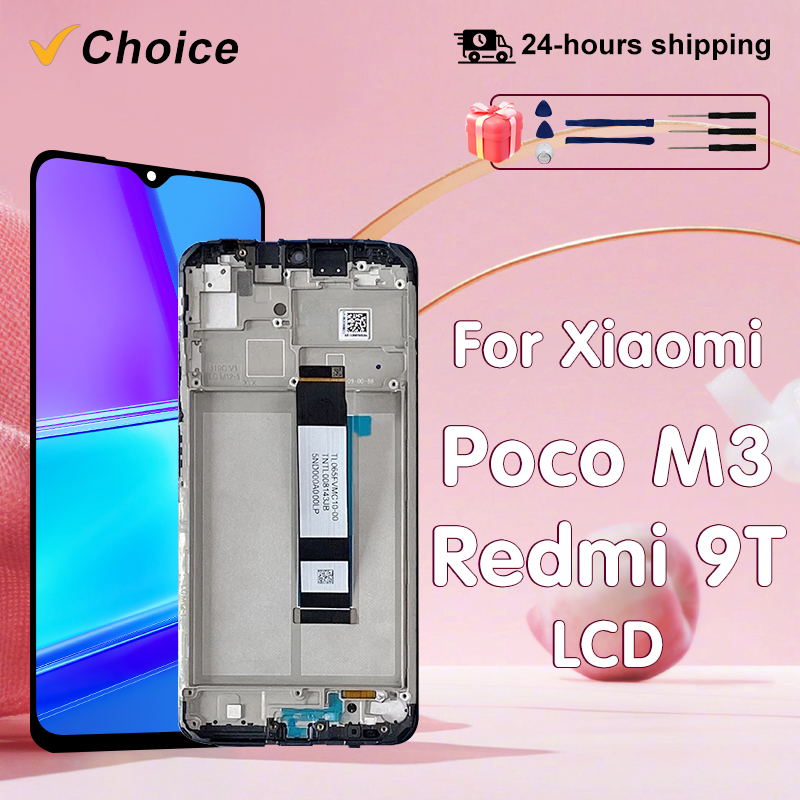 選択 6.53 "IPS シャオ mi ポコ M3 lcd ディスプレイタッチスクリーンデジタイザ redmi 9T ディスプレイ M2010J19CG lcd 交換部品