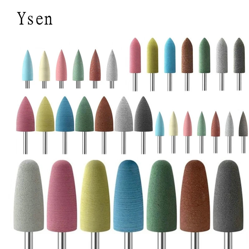 1 Chiếc Cuspidal Đầu 7 Màu Cao Su & Ốp Dẻo Silicon Móng Tay Đệm Điện Máy Làm Móng Tay Nail Khoan Phụ Kiện Dụng Cụ Sơn Móng Tay bit