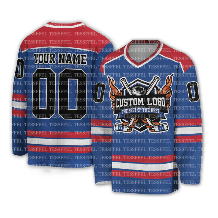 Custom Name Team Logo Vintage Flame Gradient Graffiti Colorful Pullover 3DPrint Unisex Casual Harajuku Hockey Jersey Shirts AX1