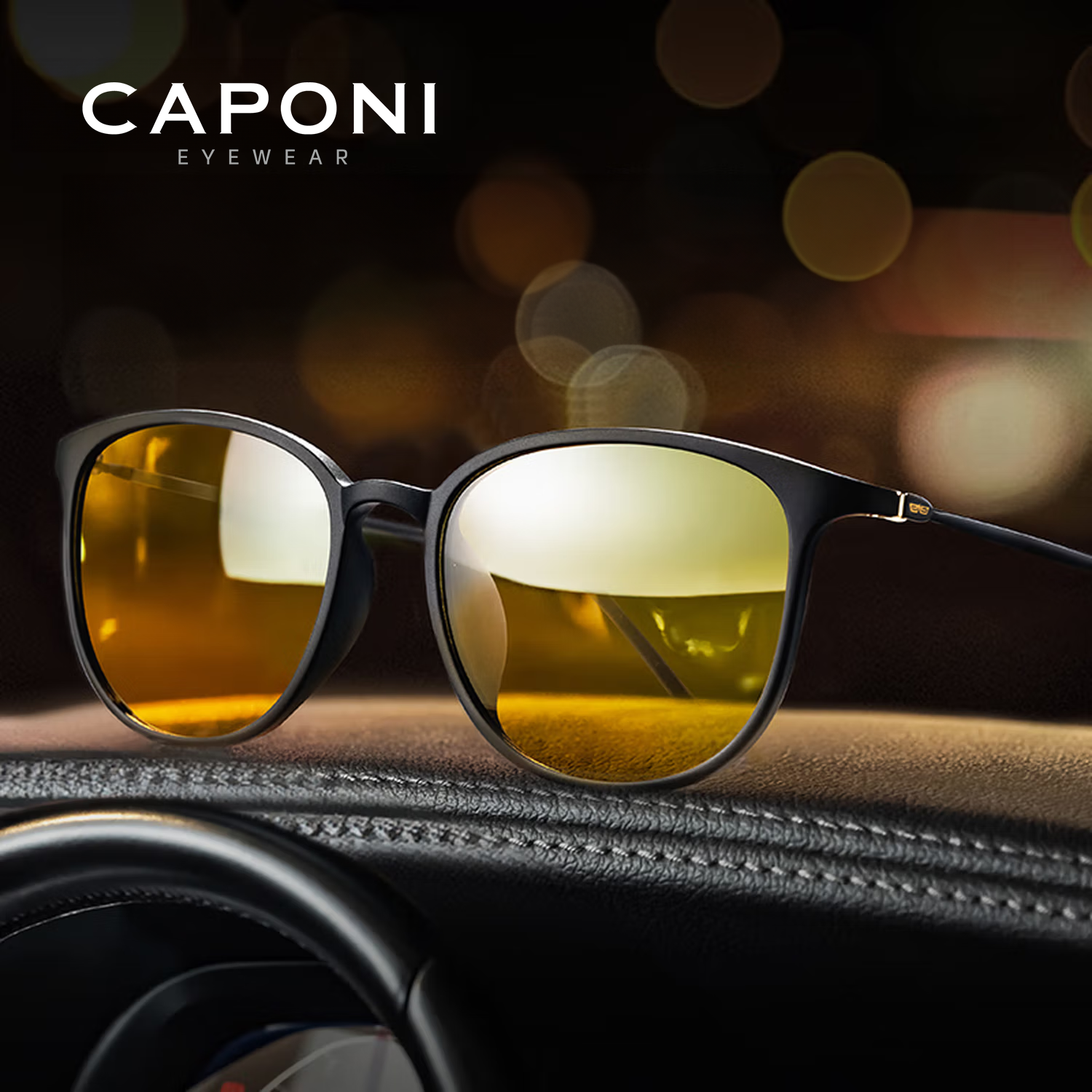CAPONI-gafas de sol fotocromáticas para hombre, lentes de camaleón para conducir, lentes amarillas, visión nocturna y diurna, gafas ovaladas, BSYS520