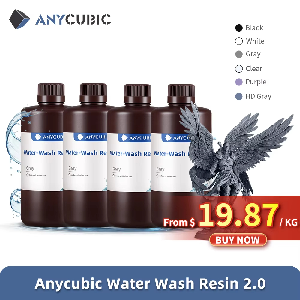 ANYCUBIC 4 pz/lotto 405nm Resina Lavabile Ad Acqua Per Stampante LCD 3D Resina Fotopolimerica Liquida Materiale di Stampa 3D