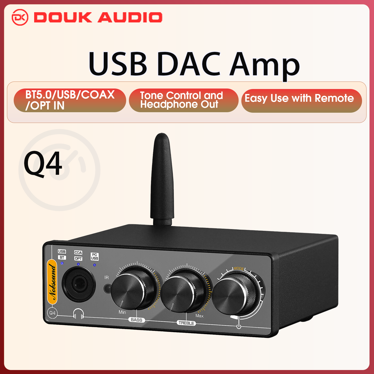 Douk-Mini récepteur Bluetooth Q4, radiateur de jeu USB numérique vers analogique, USB, COmanyd, OPT vers RCA, audio conerter, sauna, ampli pour téléphone