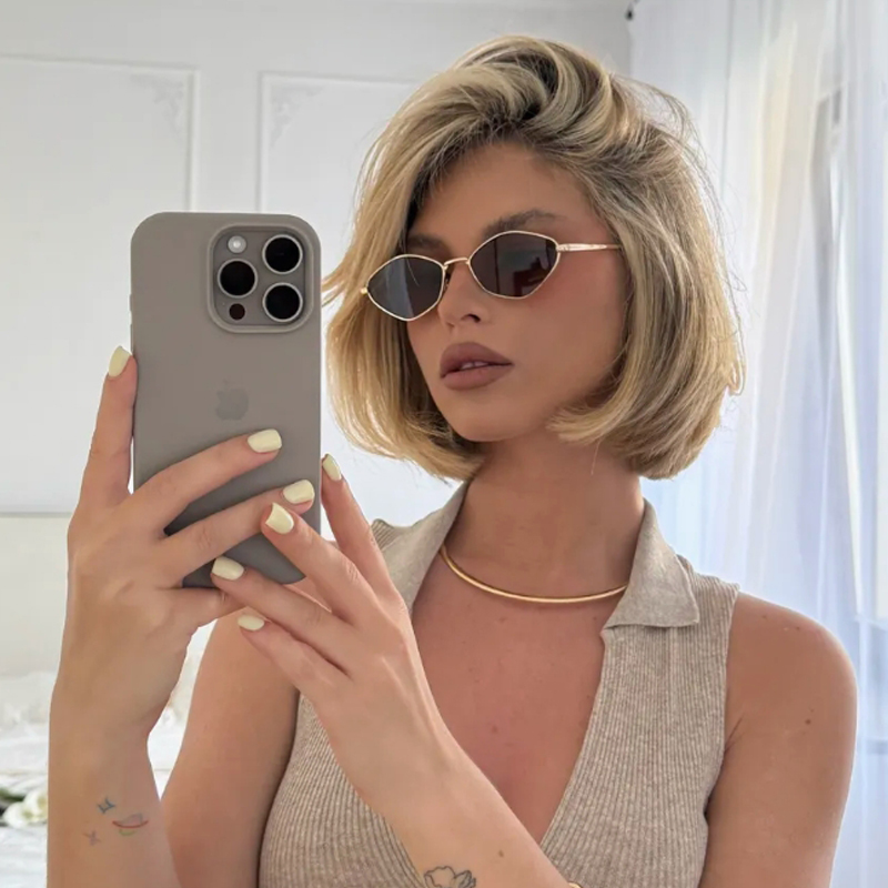 Moda feminina pequena armação polígono óculos de sol feminino marca designer armação de metal óculos proteção uv400 tons oculos