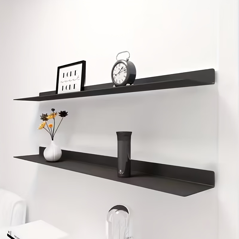 Moderne minimalistische zwevende boekenkast & displayplank met stevig ijzer, zwart/wit, geschikt voor thuiskantoor