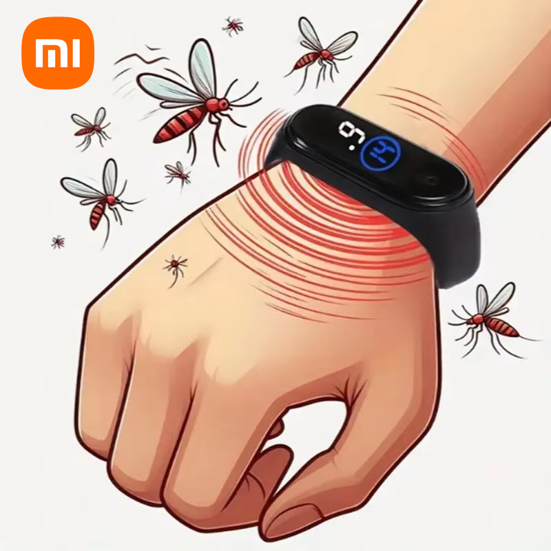 ‌ Xiaomi носимый репеллент от комаров браслет унисекс физический ультразвуковой нехимический для дома и спорта на открытом воздухе включает 2 батареи