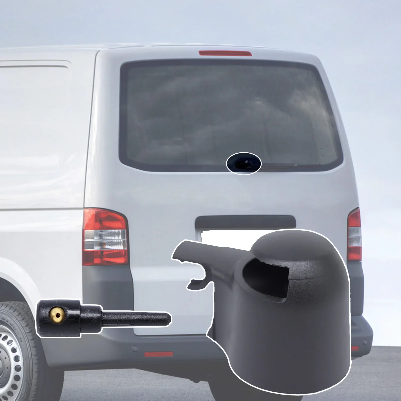 Couvercle de culbuteur de bras d'essuie-glace arrière, buse de Jet de lavage, pour VW Transporter T5 Multivan Caravelle Doubleback California 2003 – 2015