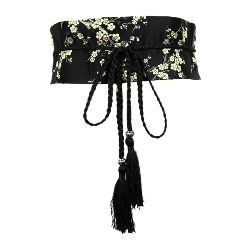 Cinturón corbata Hanfu elegante con borlas, accesorios para fotos, corsé estilo étnico N58F
