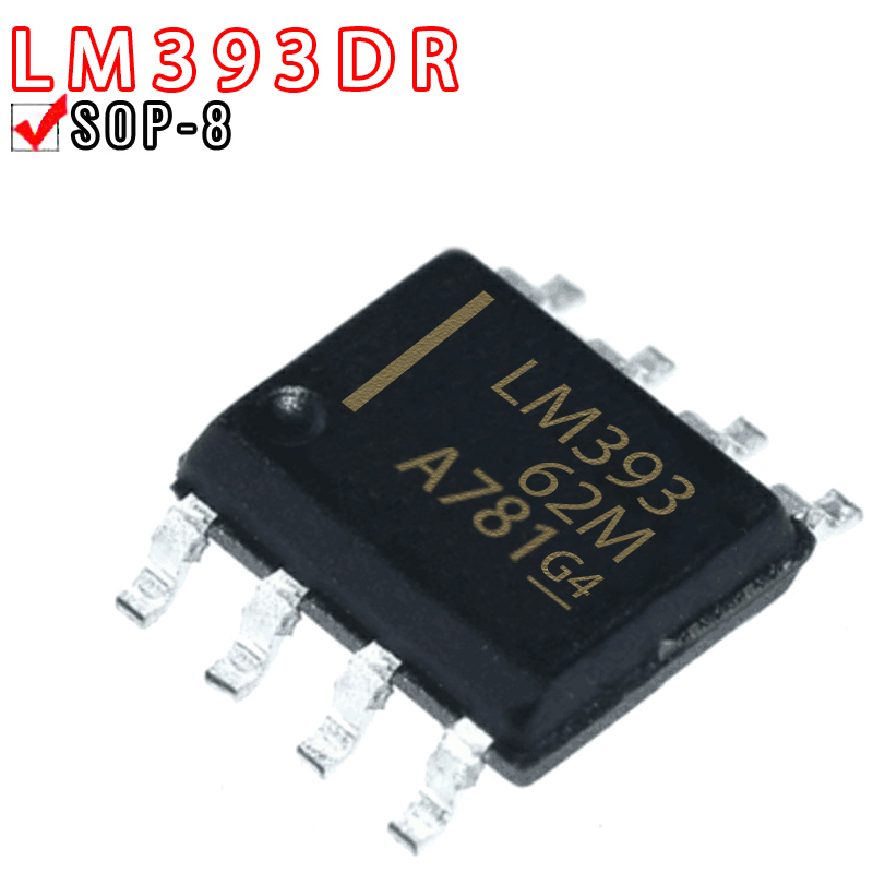 50 Uds LM393DR SOP-8 comparador de doble voltaje IC chip carcasa protectora de plástico