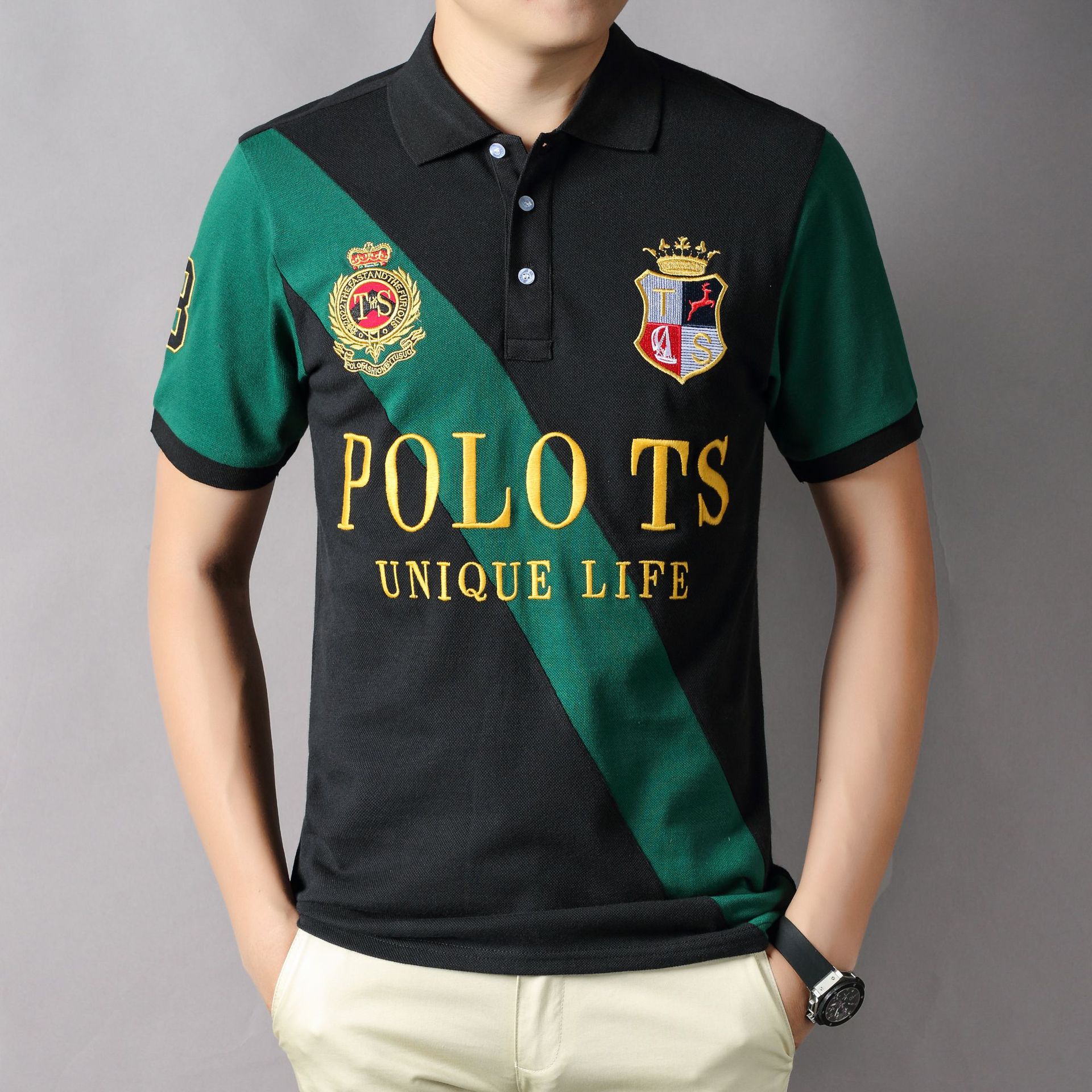 Neue britische Sport Herren Polos hirt Kurzarm UK Casual Bias Nähte kontrastierende Farbe blockiert plus Größe 7xl Herren bekleidung