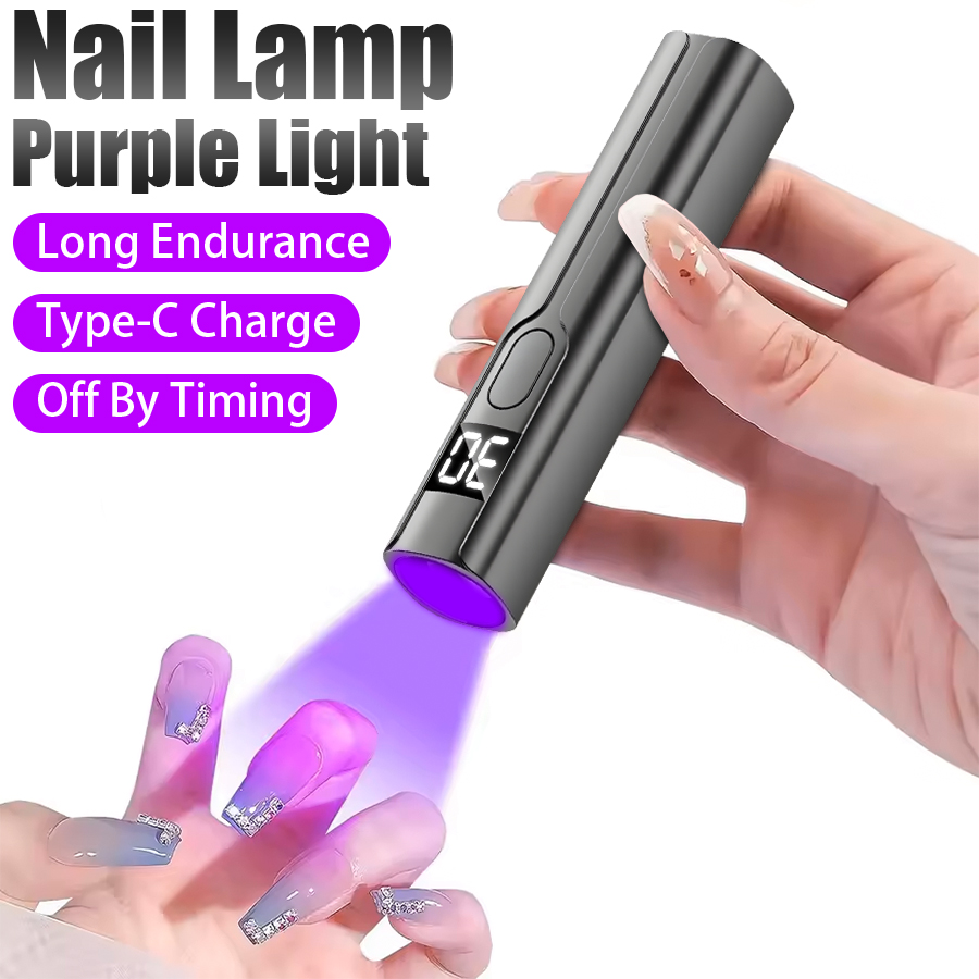 Lámpara LED UV para uñas profesional, escritorio con pantalla, Mini soporte para secador de uñas portátil recargable, lámpara UV para decoración de uñas extraíble
