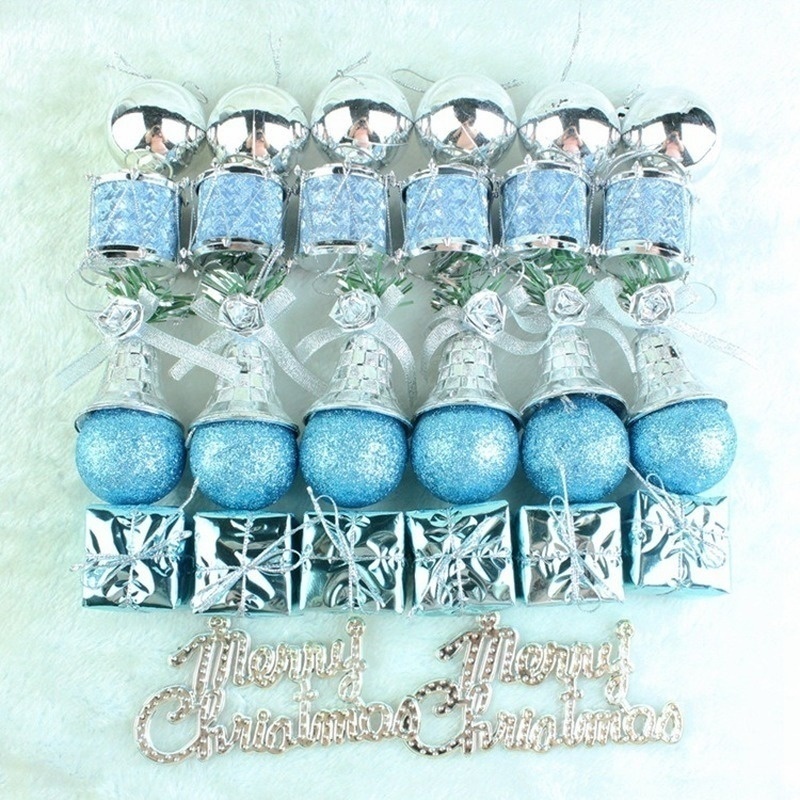 32 Stks/set Meer Blauw Kerst Lotto Pack Hanger Kerstboom Ornamenten Kerst Hanger