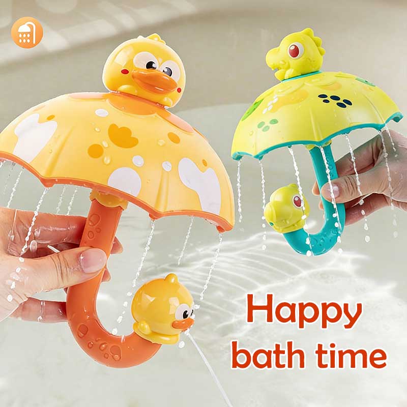 Juguete de Baño con Forma de Sombrilla Giratoria para Niños, Rociador Interactivo de Pato/Dinosaurio para la Hora del Baño de los Pequeños