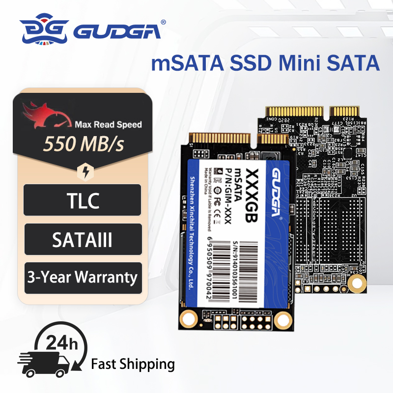 GUAGA msata SSD 512GB 256GB 128GB 64GB Mini SATA SSD Interne Solid State Hard Drive 3D NAND Flash SATA III 6Gb/s MSATA SSD Drive voor Laptop Notebook PC Computers & Kantoor / Opslag / Solid State Drives