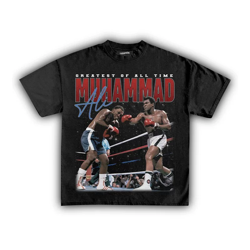 Muhammad Ali GEIT Boksen T-shirt Oversized Grafisch Katoenen T-shirt Grootste aller tijden Mannen Vrouwen Vintage Fight Merch Fan Wear