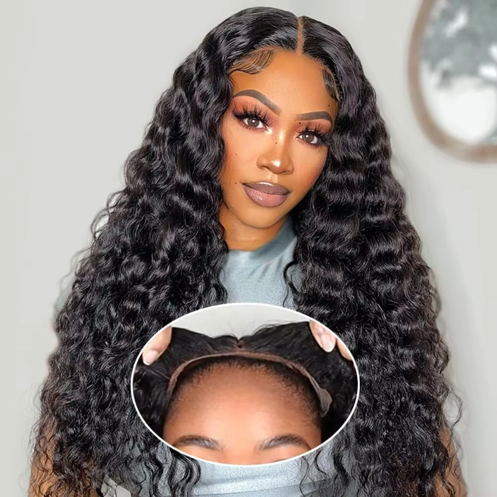 13x6 hd peruca de renda cabelo humano encaracolado peruca para as mulheres 40 46 Polegada brasileiro pré arrancado 13x4 onda profunda perucas frontais do laço 220 densidade