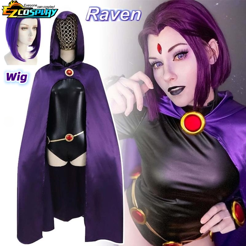 Fantasia de cosplay de titanes adolescentes raven, macacão de luxo, cinto, uniforme de halloween para mulheres XS-3XL