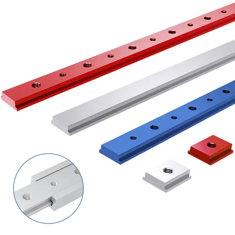 Barra deslizante deslizante de ranura de aluminio con pista en T, tuerca de ranura en T M6/M8 para plantillas de rieles en T tipo 30/45, sujetador de ranura para tornillo, herramientas de bricolaje para carpintería