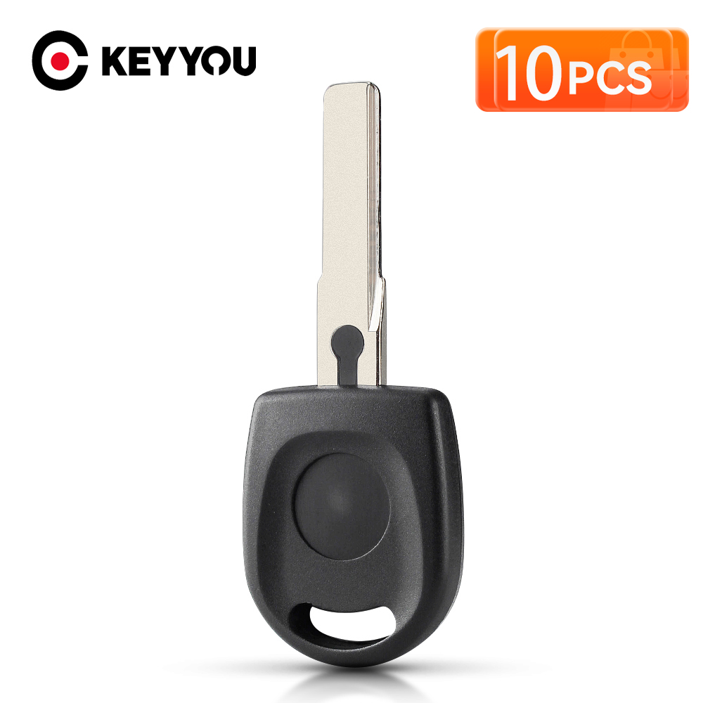 KEYYOU 10X Transponder Key Shell NEW Uncut Blade HU66 Blade Car Key Blank Case For VW Volkswagen SKoda SEAT key Case