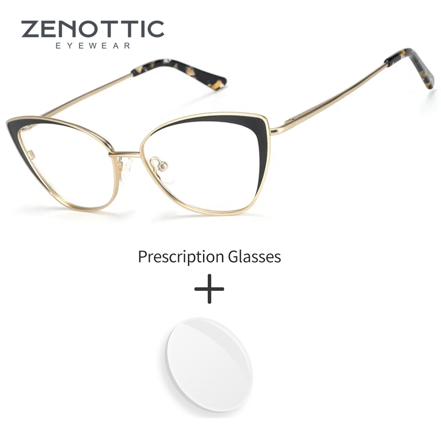 ZENOTTIC Óculos femininos com prescrição médica, formato de borboleta, anti-raios azuis, para tensão ocular digital, óculos transparentes dióptricos