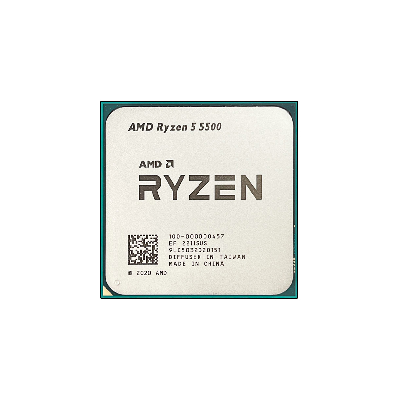 Procesador de CPU AMD Ryzen 5 5500 R5 5500 100% nuevo enchufe de 6 núcleos AM4 65W CPU de ordenador de juegos de escritorio sin ventilador enfriador