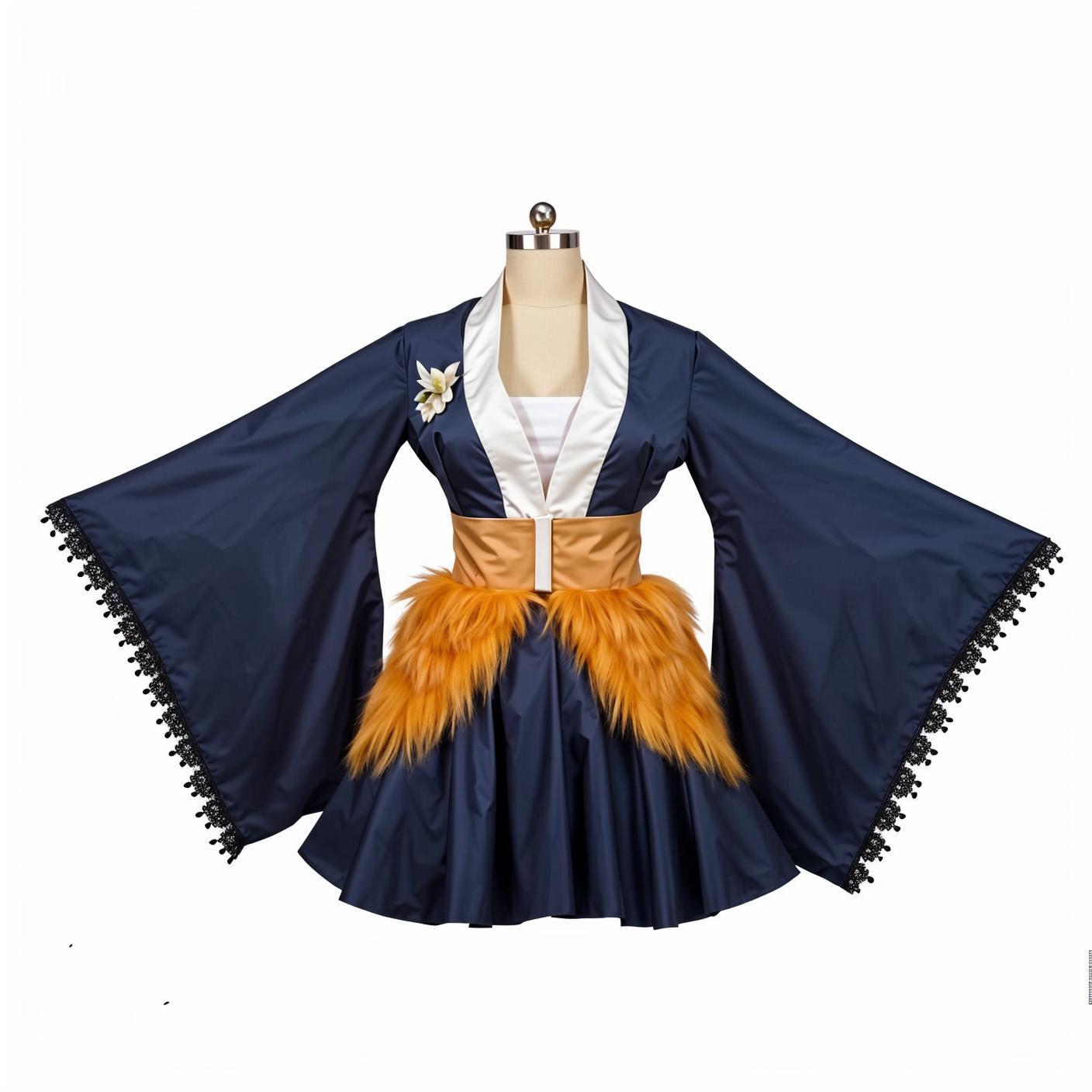 Kostum Cosplay Setan Anime Jepang Hashibira Inosuke Lolita Kimono Gaun Seragam Pembantu Pakaian Pesta Halloween