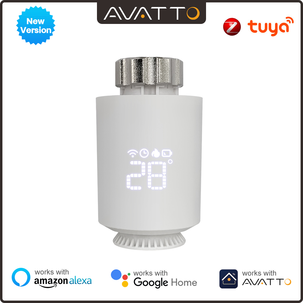 AVATTO Tuya ZigBee3.0 termostat siłownik grzejnika inteligentny kontroler zaworu termostatycznego TRV współpracuje z Alexa Google Home Alice