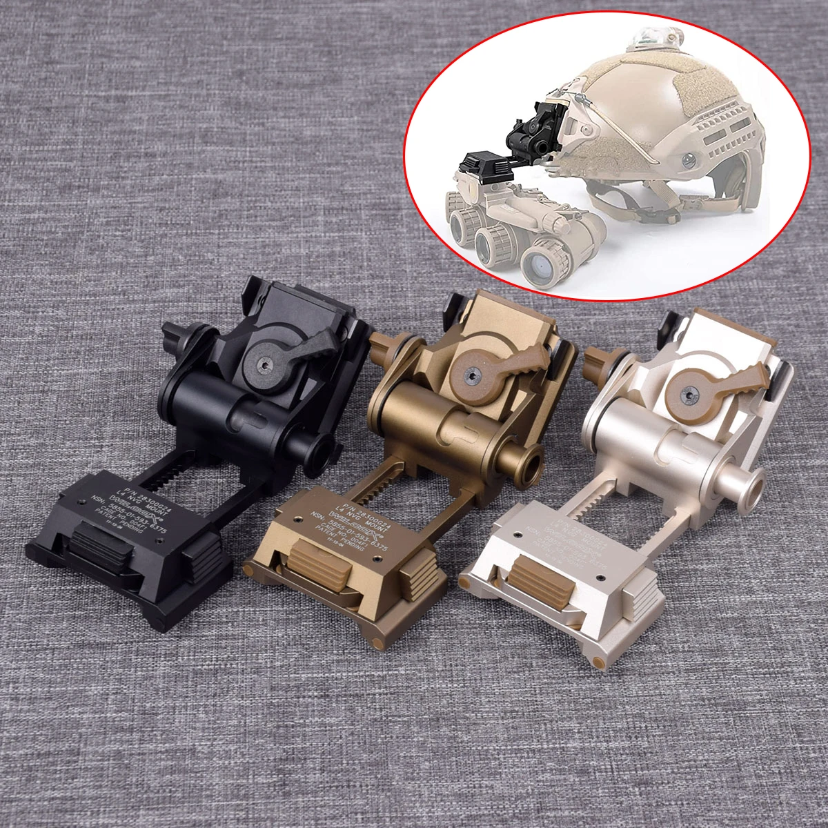 Wilcox Metal L4 G24 L4G24 casco NVG soporte de montaje para PVS15 PVS18 GPNVG18 gafas de visión nocturna piezas de montaje con brazo en J