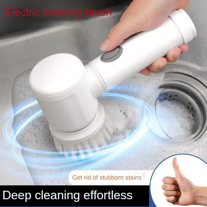 電動スピンスクラバー、浴室用コードレスクリーニングブラシパワースクラバー、交換可能なブラシヘ​​ッド5個付き、電動クリーニングブラシ