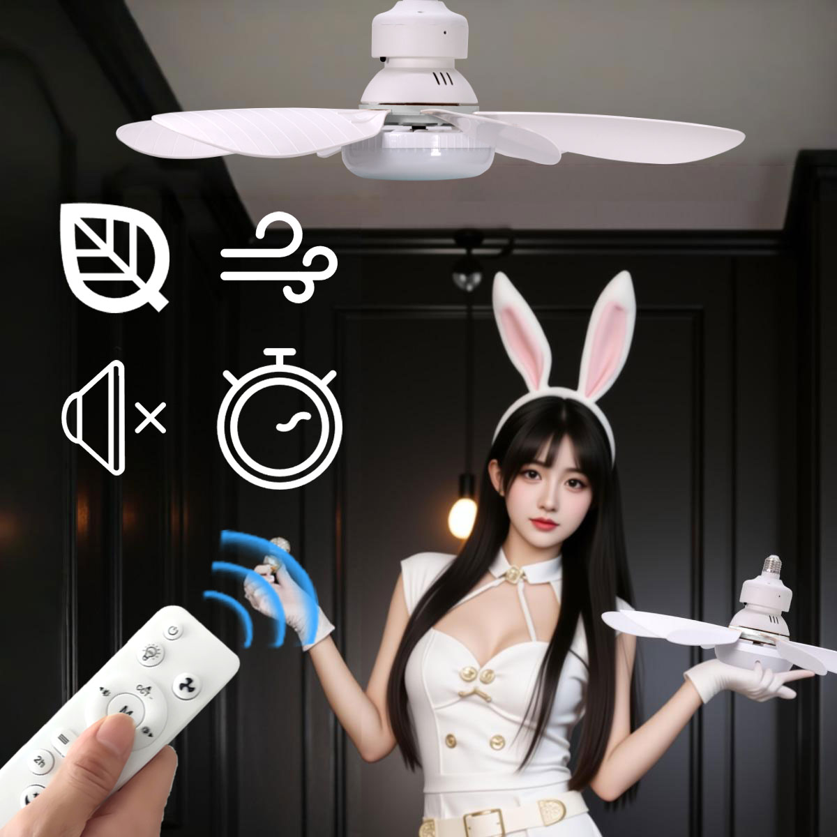 LED Plafondventilator met Licht en Afstandsbediening 30W 40W Dimbaar E27 Fitting Plafondventilator voor Slaapkamer Woonkamer 6 Bladen 3 Snelheden
