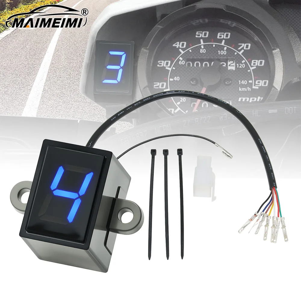 Auto-Ganganzeige PRO Superdünne 6-Gang Universelle Digitale Neutral-LED-Anzeige Schalthebel-Sensor-Display für Motorräder 12V