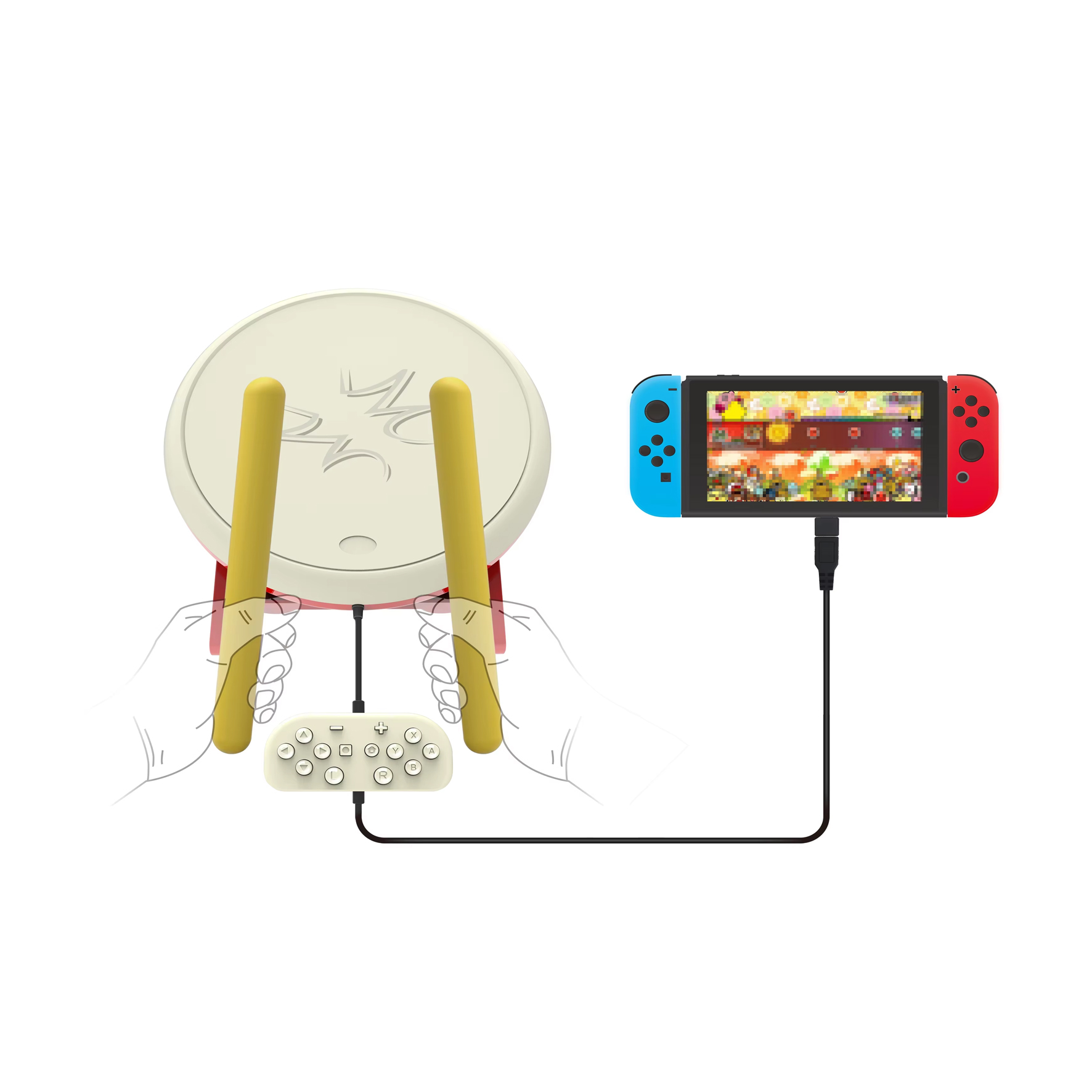 Manettes de contrôle de batterie DOBE TNS-1867D pour console Switch, jeux vidéo Taiko No Tatsujin Master