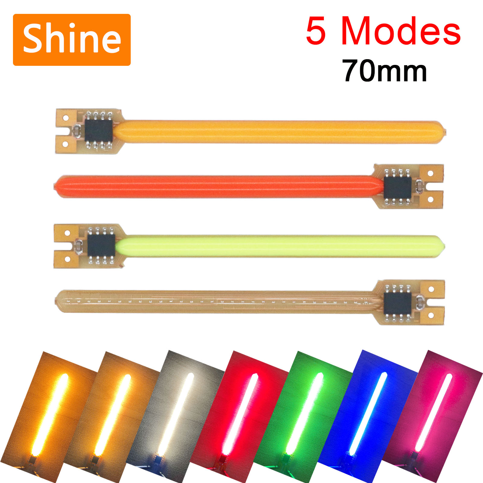 5 modos 70mm DC 3V Micro LED COB lluvia de meteoritos lámpara de agua corriente LED diodo de filamento piezas de Color decoración accesorios de luz