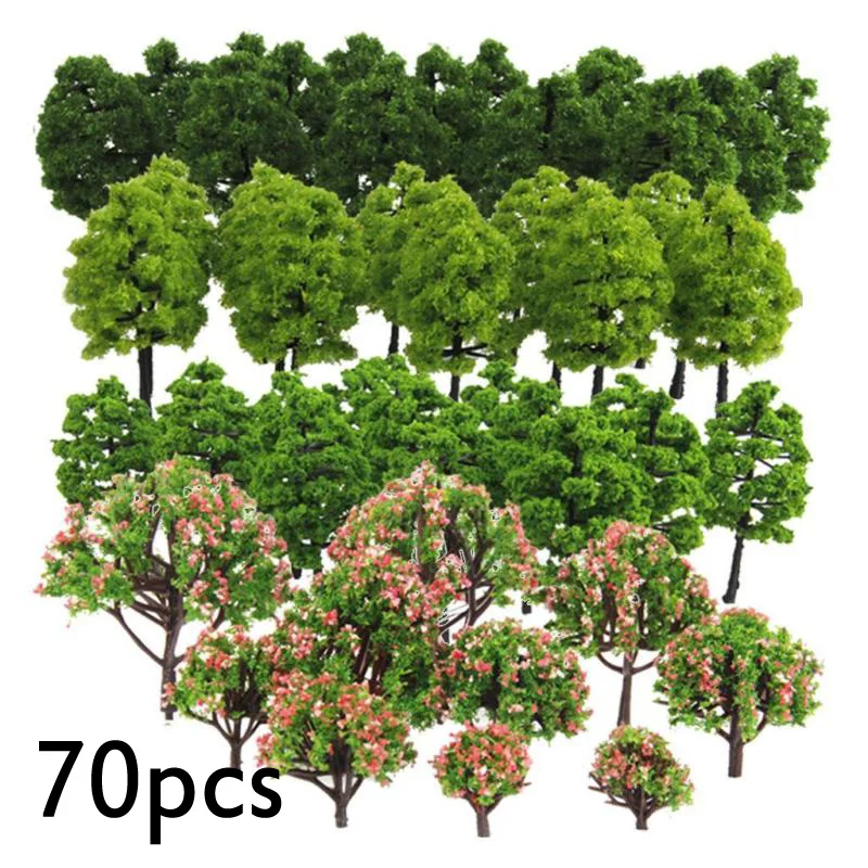 20/70 pièces modèle arbres Train artificiel Miniature arbre paysage chemin de fer décoration bâtiment paysage accessoires jouets pour enfants