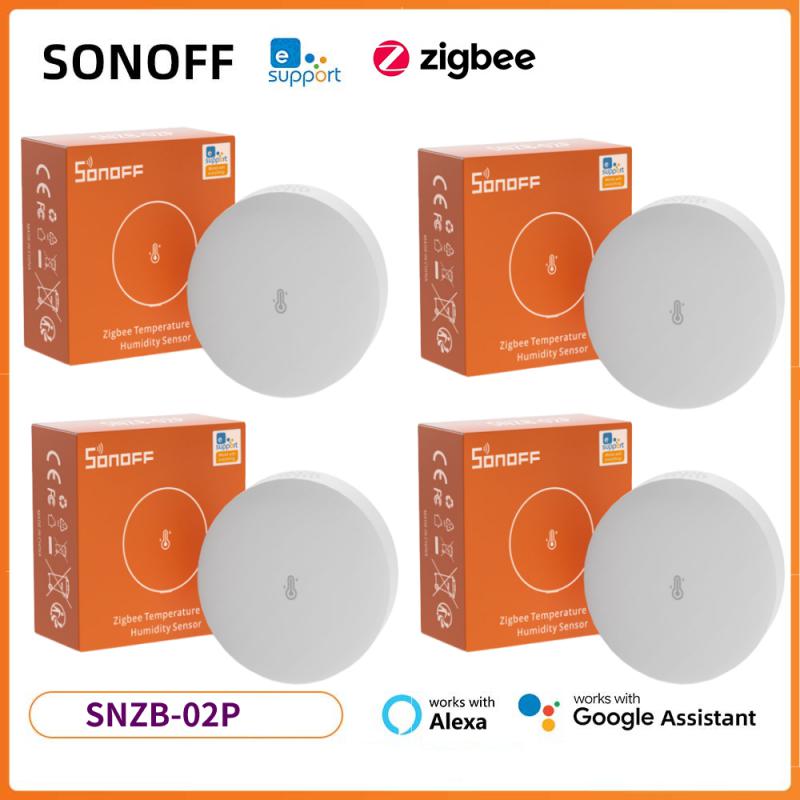 SONOFF SNZB-02P Zigbee Sensor de temperatura y humedad Detector de termómetro inteligente para el hogar a través de Ewelink Alexa Google Home Smartthings