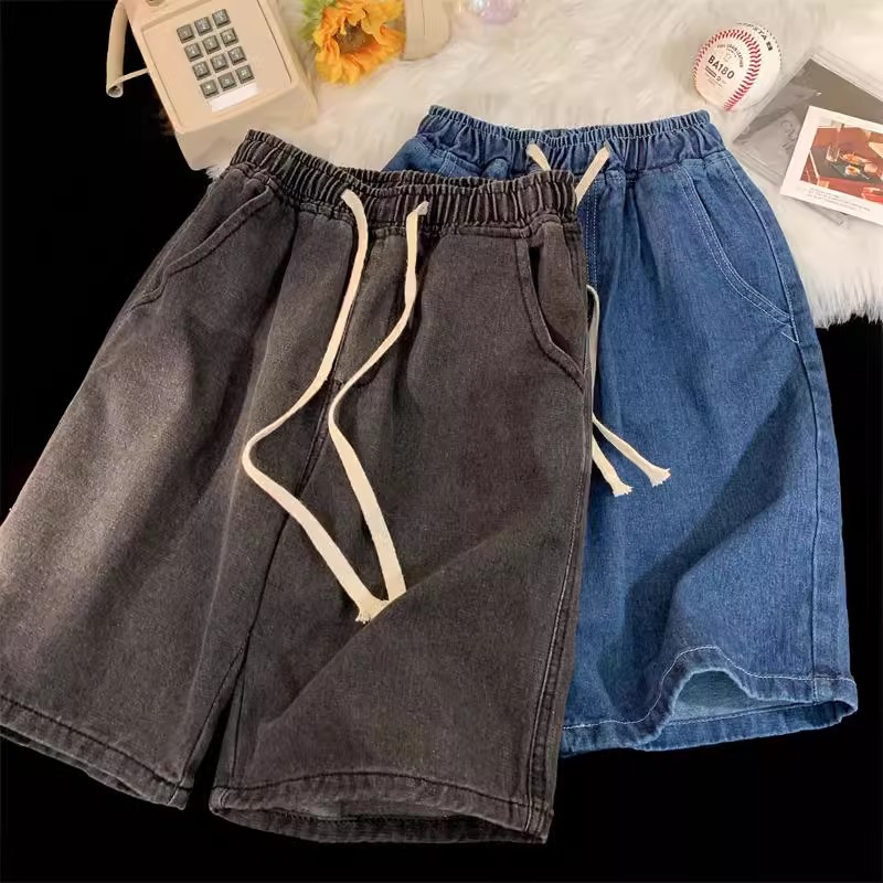 2026 Pantaloncini Jeans Larghi da Uomo Casual Vestibilità Ampia Gamba Larga Denim Jorts Y2K Vintage Hip Hop Skateboard Jorts Lunghi Streetwear Maschile