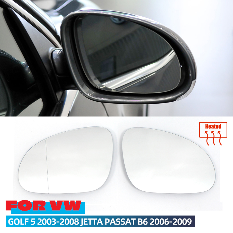 Для Vw Golf 5 Mk5 2003-2008 Jetta Passat B6 2006-2009 левая и правая дверь с подогревом, зеркало заднего вида, стекло, пластина заднего вида