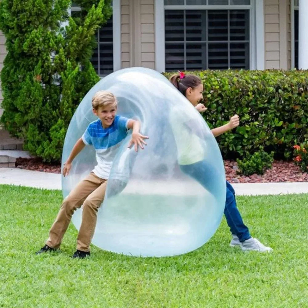 Bola de burbujas reutilizable para niños, globo de bola lleno de agua elástico gigante inflable suave para exteriores, juguete para diversión en la playa, regalos de juegos de fiesta