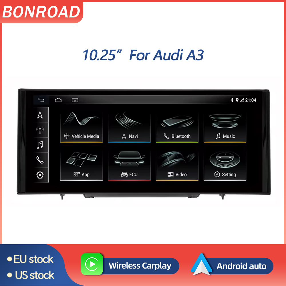 Bonroad dla Audi A3 2012-2020 Android odtwarzacz multimedialny radio stereo Auto GPS Monitor samochodowy Carplay nawigacja z ekranem dotykowym