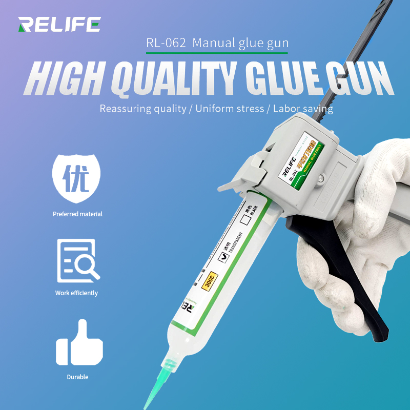 RELIFE RL-062 untuk 30Cc/50CC Lem Tembak Epoxy Lem Manual Dispenser Tempel Skeleton Aplikator Flux Cartridge Gun Caulking DIY