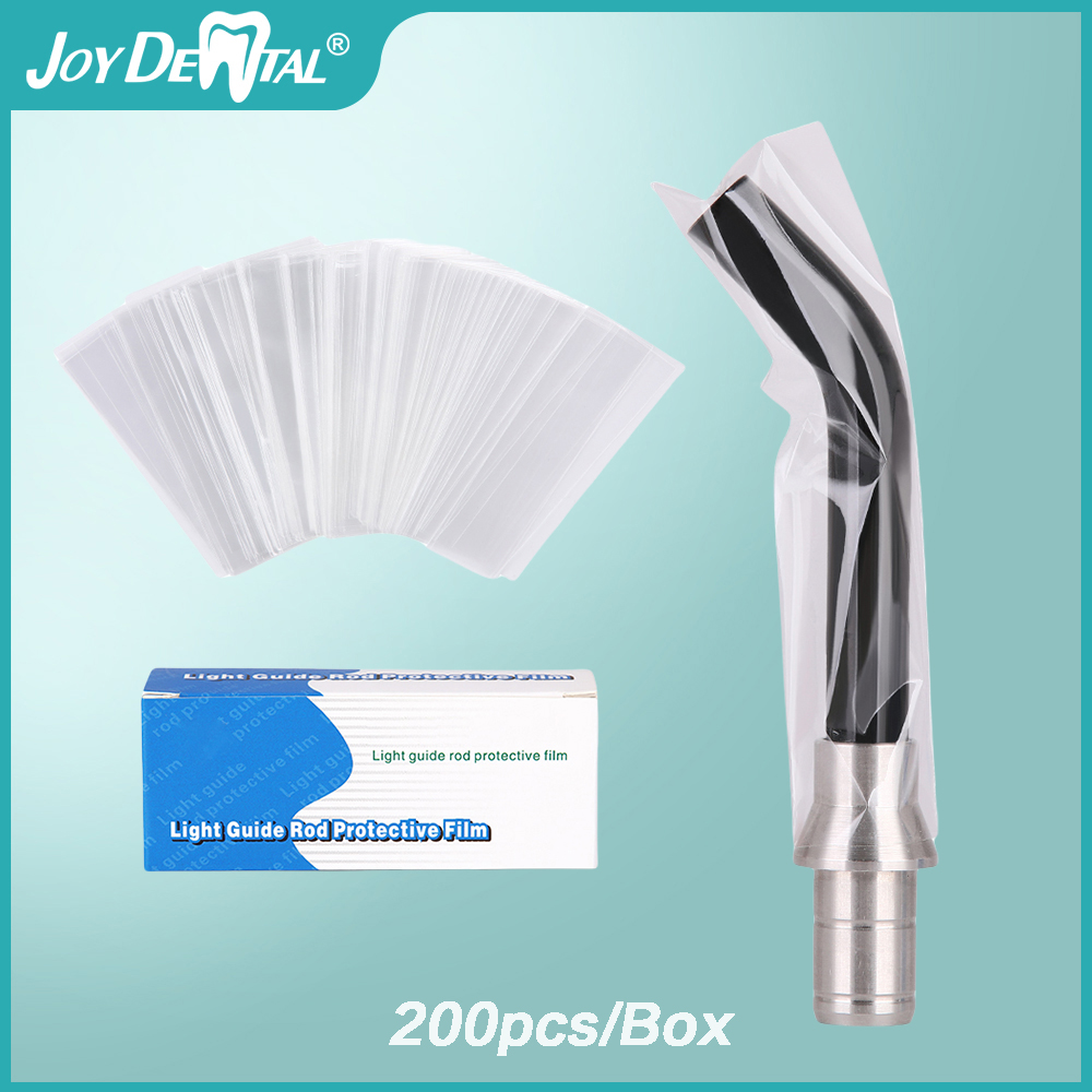 200 unids/caja JOY DENTAL plástico desechable LED curado luz guía manga Dental curado cabeza cubre película protectora 18*67mm