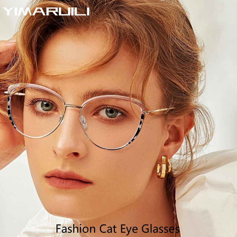 YIMARUILI Retro Cat Eye Blue Light Blocking ออพติคอลกรอบแว่นตาผู้หญิงแฟชั่นคุณภาพสูงแว่นตา 87069