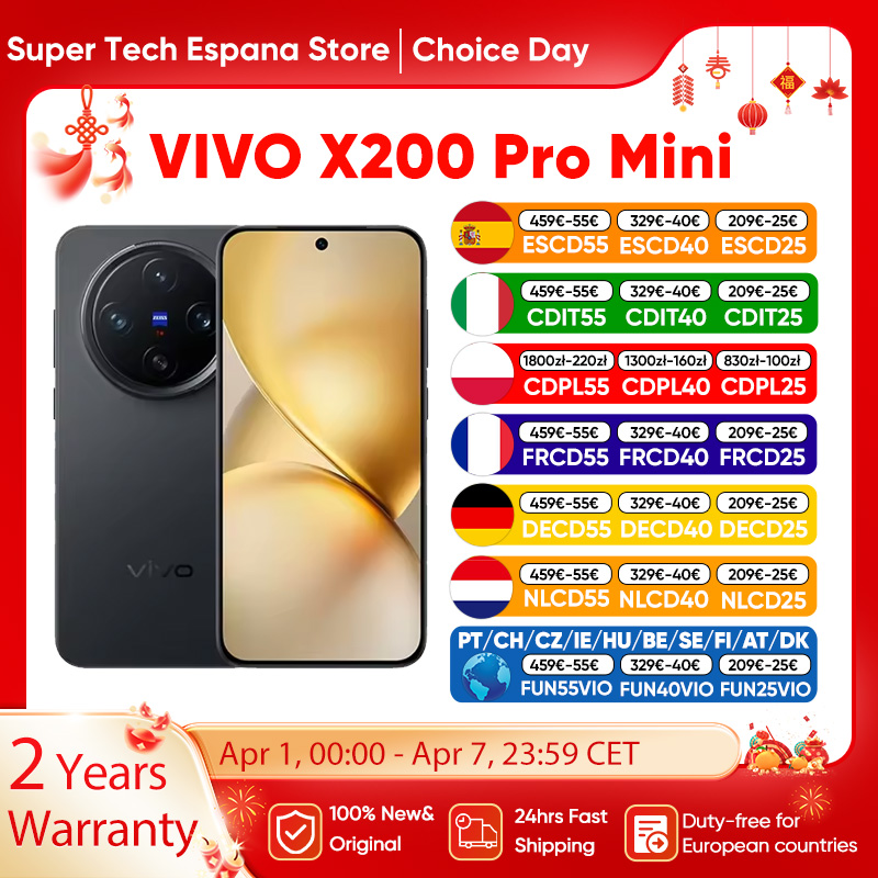 【Marca +】Vivo X200 Pro Mini teléfono móvil 6,31 "AMOLED 120 HZ Pantalla Dimensidad 9400 Android 15,0 OTA 5700 mAh 90 W Carga 50.0 MP