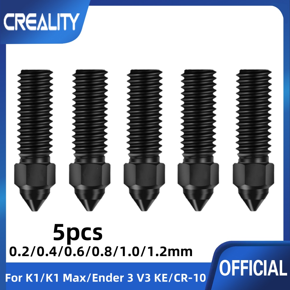 Creality Ender 3 V3 KE หัวฉีด Har เหล็กชุบแข็งชุดหัวฉีด 0.2/0.4/0.6/0.8/1.0/1.2 มม.สําหรับ K1 3D ชิ้นส่วนเครื่องพิมพ์ Non Stick Filament