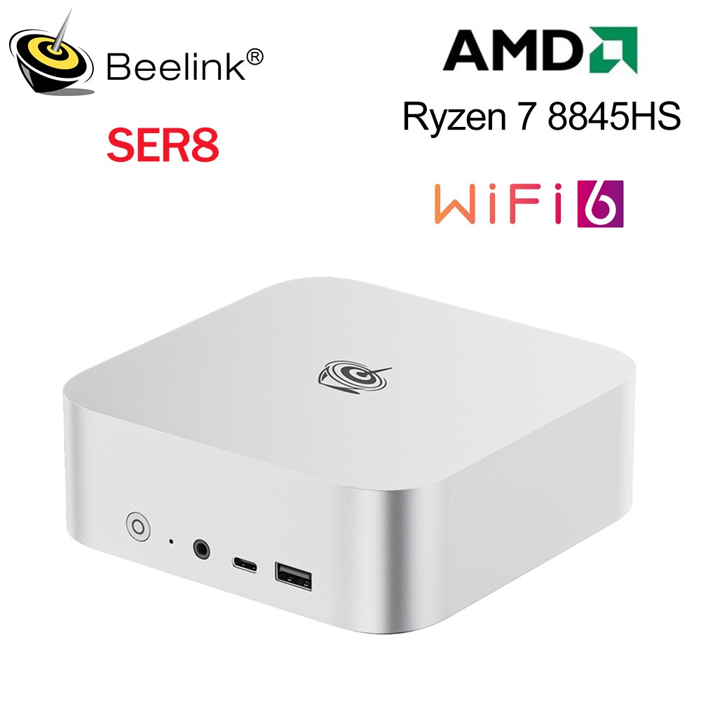 Beelink ai pc mini gaming pc ser8 leistungs stark mit amd ryzen 7 8845hs 32g ddr5 1t nvme pcie 4,0 ssd 2,5 gbps usb 4,0 desktop computer