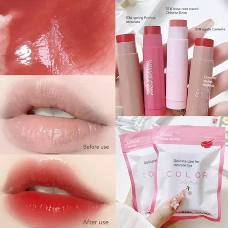 Ragazza carina Grassa Labbra Acqua Luce Smalto per labbra Trucco Rossetto coreano Cosmetico 3 colori Bellezza Idratare Balsamo per le labbra Rossetto Idratare