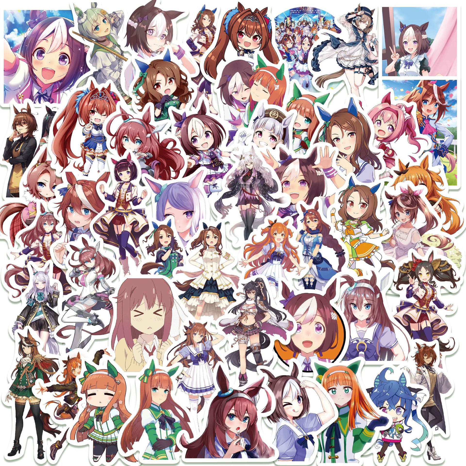 10/50PCS Uma Musume Pretty Derby Game Graffiti Stickers Anime Girl Cartoon Decal For Guitar Phone Guitar Cup Skateboard Kid Toys